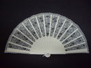 Plain ivory wood fan for bride